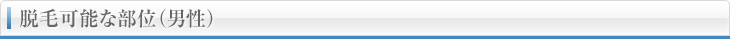 脱毛可能な部位（男性）