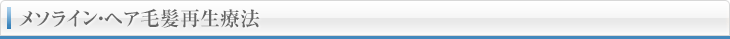 メソライン・ヘア毛髪再生療法